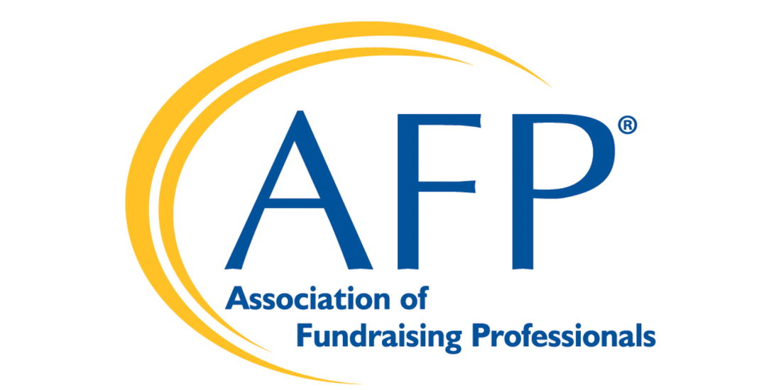 Logo for the Association of Fundraising Professionals. Reads 